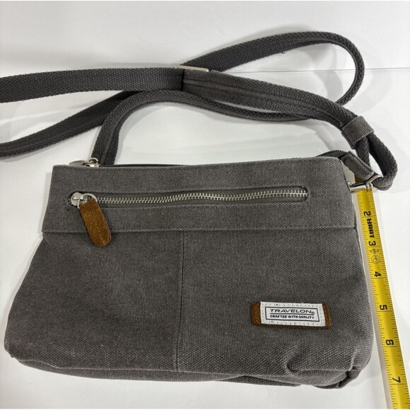 Travelon Anti-Theft Heritage Crossbody Bag Gray RFID Slash-Resistant Purse - Picture 13 of 13